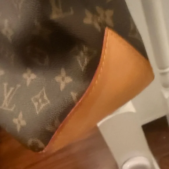 Louis Vuitton Brown Monogram Canvas Tote with Tan Leather Handles - Picture 3 of 5